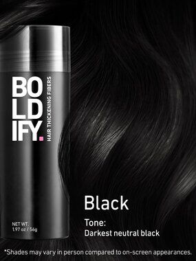 BOLDIFY BLACK Hair Fibers Fill In Thinning and Fine Hair 1.97 oz.